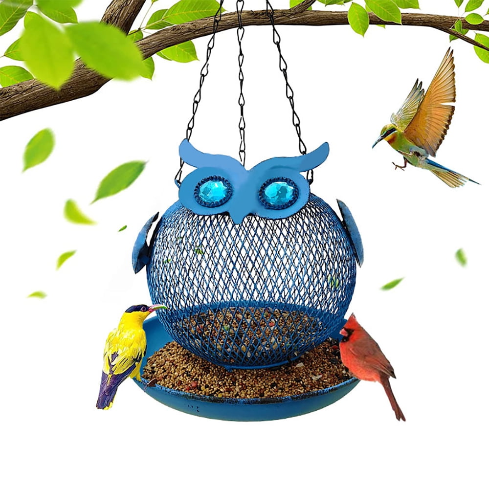 Solar Owl Shape Bird Feeder for Outdoors Hanging Bring Metal Openwork Bird Feeder Yard Outdoor Gardening Yard Pathway Decoration Home Decor