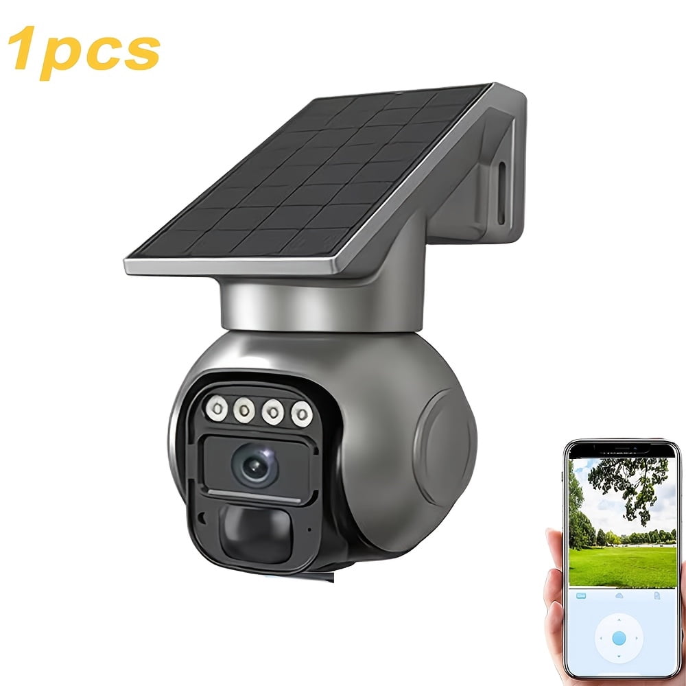 Solar PTZ Security Camera Outdoor Wireless, AI Human Detection, Color Night Vision, Two-Way Audio, Solar Powered Battery, No WiFi Needed