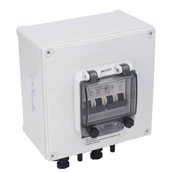 Solar PV Combiner Box, IP67 Waterproof DC 1000V Circuit Breaker Box with 2P 40A DC Circuit Breakers for Solar Panel Systems