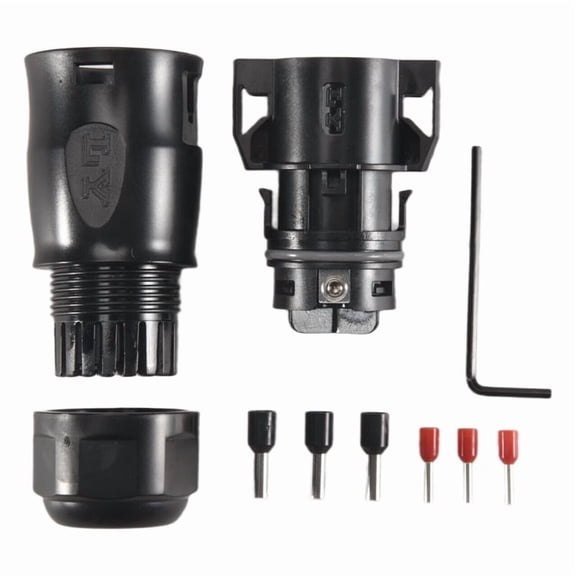 Solar PV Connector Plug Waterproof IP68 4000V 40A for Solar PV System Panel Parallel Protection Kit LY01-Female,black