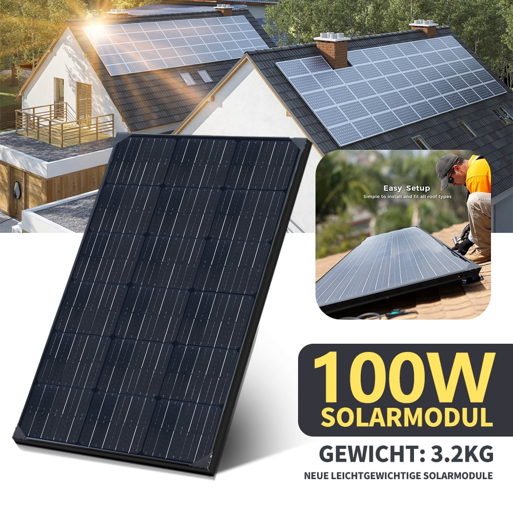 12v Solar Panel Module Solar Panel 100 Watt Monocrystalline 12V Solar Panels for Home High ...