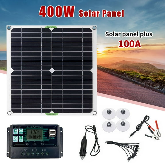 DFITO High Efficiency 400W Polycrystalline Portable Solar Panel, Black