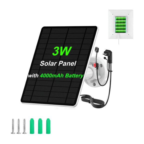 Solar Panel for Blink Camera with 4000mAh Battery Backup, Continuous Power Supply Solar Charger, Outdoor Weatherproof Charging System for Blink Camera, Easy Install Wall Mount