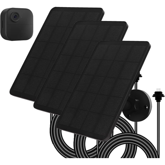 Solar Panel for Blink Camera Outdoor, Solar Panel 4W Compatible with Blink Outdoor 4 (4th Gen) Camera, Solar Charger for Camera with 13.12Ft Outdoor Power Cable, 360° Adjustable Mount, 3 Pack