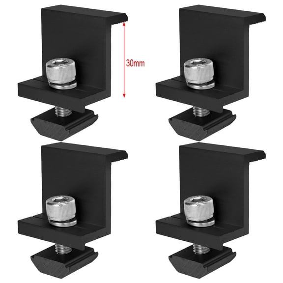 Solar Panel Bracket Mounting Clamps Adjustable 30Mm/35Mm Black End Clamp Middle Clamps Solar Module Photovoltaic Fixed Brackets