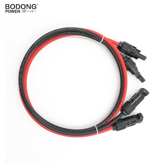 Solar Panel Cable Extension Copper Wire 4mm² 6mm² 2.5mm² 1.5mm² 12 10 14 16AWG 1 Pair PV Solar Cable Connectors Set Solar Wire Red and Black 1m red and 1m black