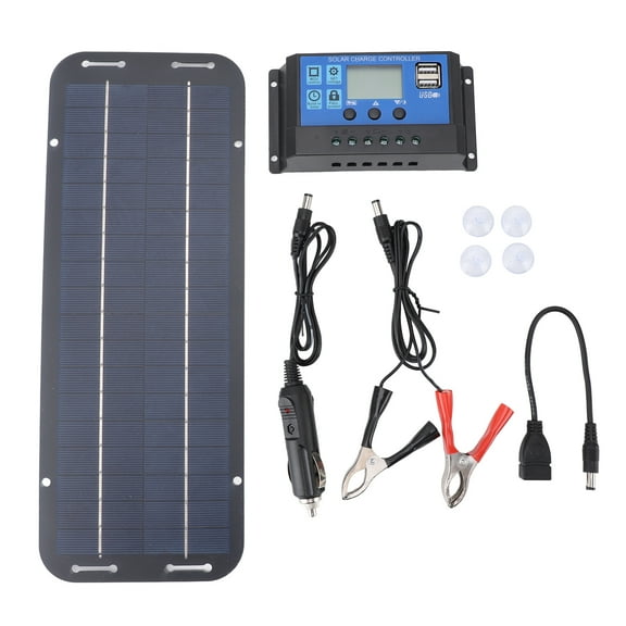 Solar Panel Car Battery Charger, Lightweight Flexible Solar Panel Charger Energy Saving 6W18V Portable Easy Using Environment Friendly With Controller For Trips