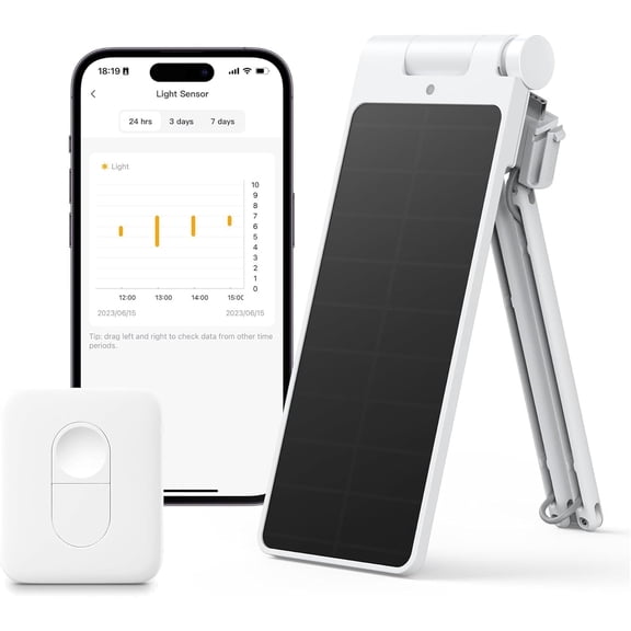 Solar Panel Charger for Curtain 3 with Remote - Performance Upgrade, Easy to Use, Support Low Light Charging, Smart Solar Panel for Rod/U Rail, Non-Stop Solar Power Suppl