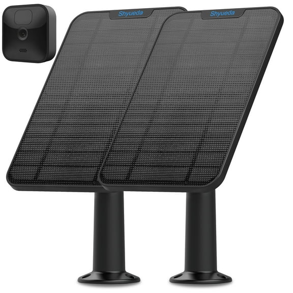 Solar Panel Charging For Blink XT/XT2/New Outdoor/Outdoor(3rd Gen) Camera, with 13.1ft Waterproof Charging Cable, IP65 Weatherproof(2-pack)