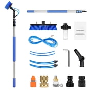 Solar Panel Cleaning Kit with 12ft Water Fed Pole, 180  Rotating Brush, 65.6ft Hose, Soap Dispenser, for Solar Panel Window Cleaning