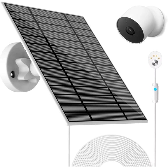 6w Solar Panel Compatible with Google Nest Camera Outdoor & Indoor Battery Solar