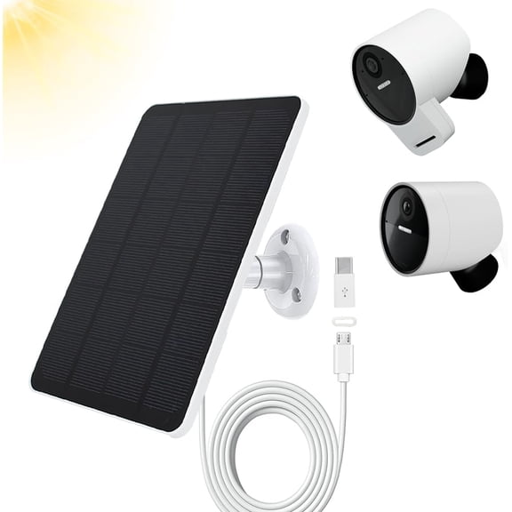 Solar Panel Compatible with SimpliSafe Outdoor Camera Series 2 Wireless, 4W 5V Solar Charger with 10ft Charging Cable, 360 Adjustable Panel for Outdoor Battery Powered Camera (Not Include Camera)
