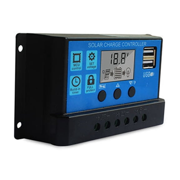Solar Panel Controller Controller 100A Solar Charge Controller, Upgraded Solar Panel USB Port Solar Panel Battery Intelligent Regulator, Multi-Function Adjustable LCD Display Street Light Controller
