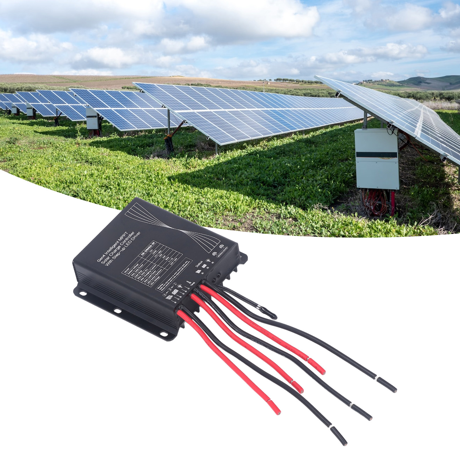 Solar Panel Controller, Lightweight 12V Smart Solar Controller For