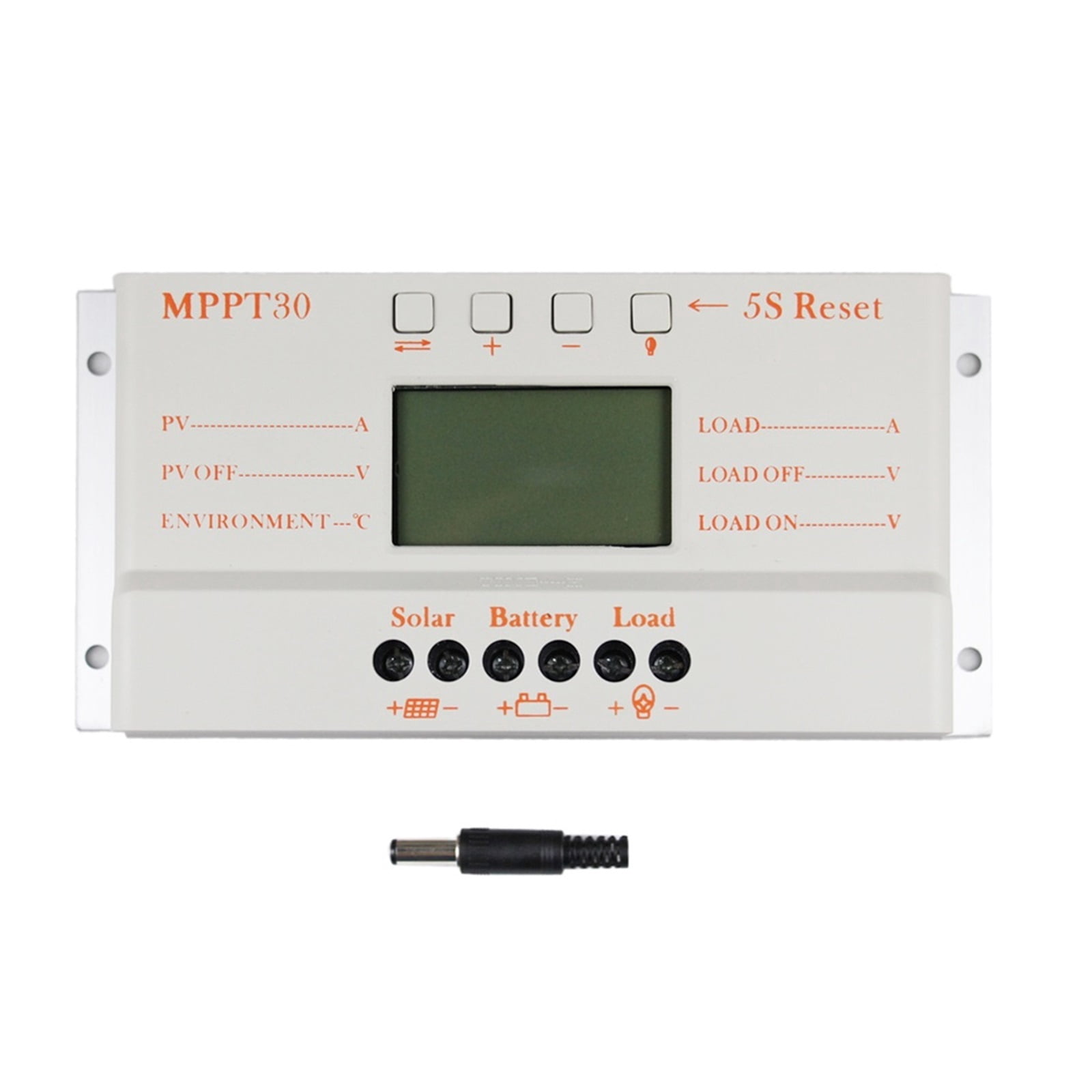 Solar Panel Controller White Solar Panel Controller MPPT 30A LCD Display 12V 24V Solar Regulator ...