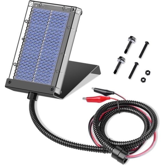 Solar Panel for Deer Feeder, 6V Solar Panel Outdoor Hunting Feeder Waterproof, Solar Power Battery Charger 6Volt with Mounting Bracket and Alligator Clip Design for Game Feeder