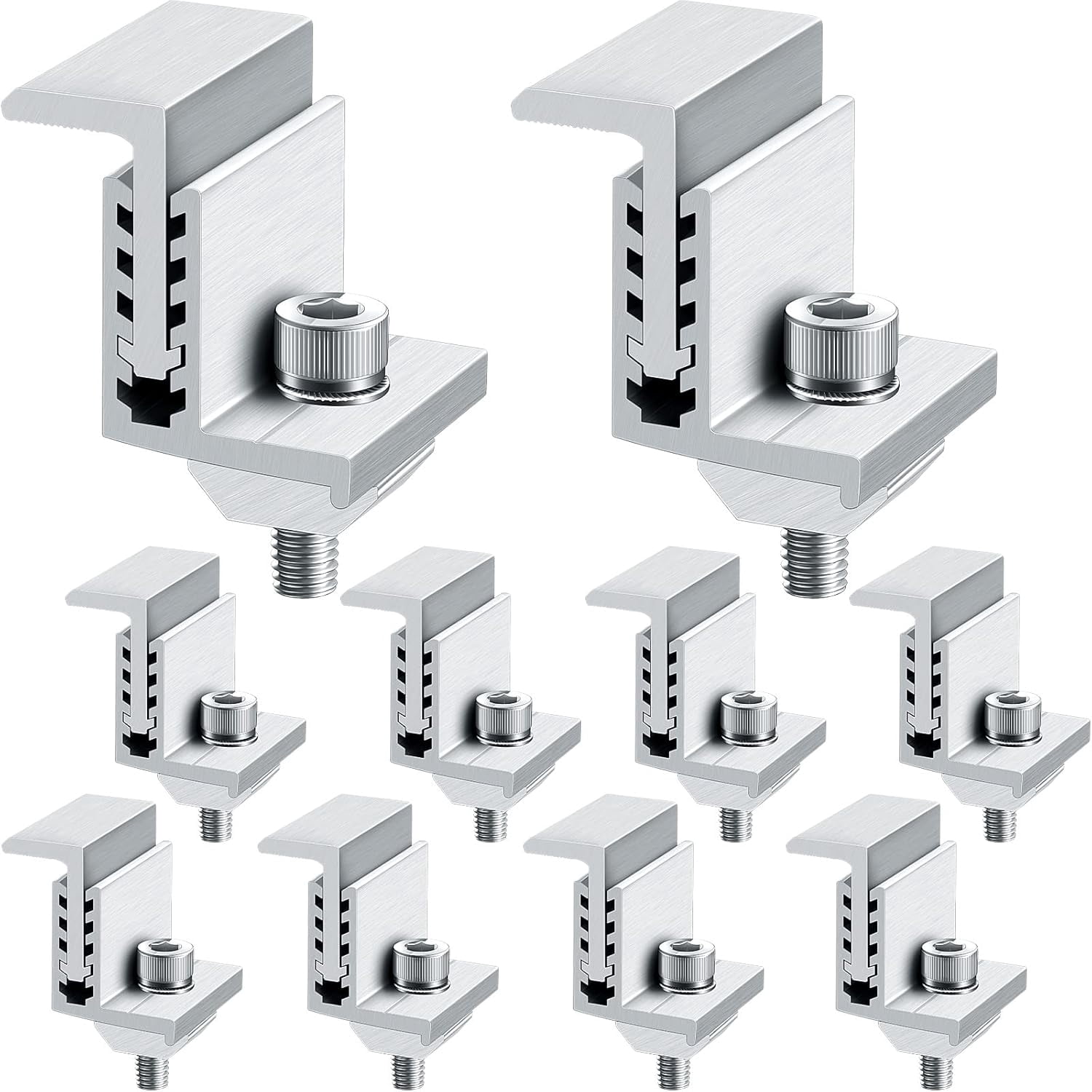 Solar Panel End Clamp Mounting Z Bracket Mid Clamps Aluminum Rail End ...