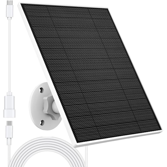 Solar Panel for Eufy Outdoor Camera, 5W Camera Solar Panel Compatible with Eufycam, Continuous Power , Solar Panel with 9.8ft , IP65 , Adjustable Wall Mount