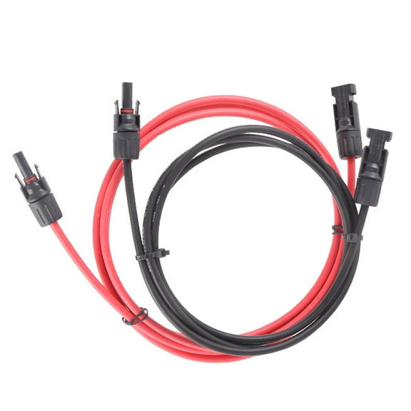 Solar Panel Extension Cable, Durable Solar Wire for Outdoor Applications, True OFC Wire 10AWG Solar Extension Cable 3M Black & 3M Red, Includes MC4 Connector for Direct Use