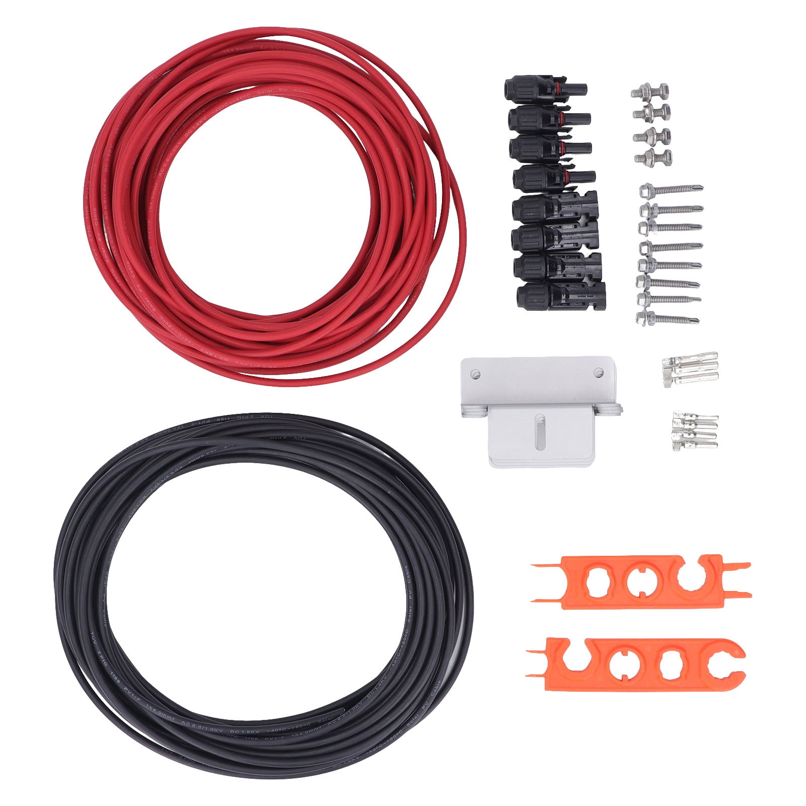 Solar Panel Extension Cable, Insulating High Strength 10AWG 1 Pair 15m Solar Panel Wire Wide Compatibility With Z Bracket For Automobile