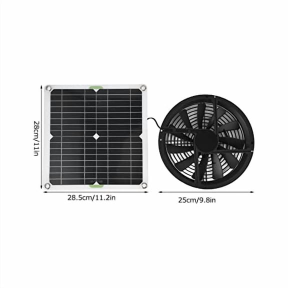 Solar Panel Fan Kit, 100W 12V 2A Solar Powered Greenhouse Fan with Solar Panel Solar Exhaust Fan Kit for Household Chicken Coop Greenhouse Shed, No Power Storage Function