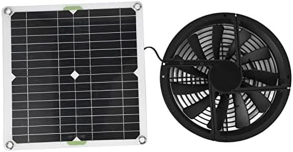 Solar Panel Fan Kit, 100W 12V Waterproof Solar Exhaust Fan Portable Ventilator with Metal Protection Mesh Solar Powered Exhaust Fan for Chicken Coops, Greenhouses, Sheds, Pet Houses, Window Exhaust