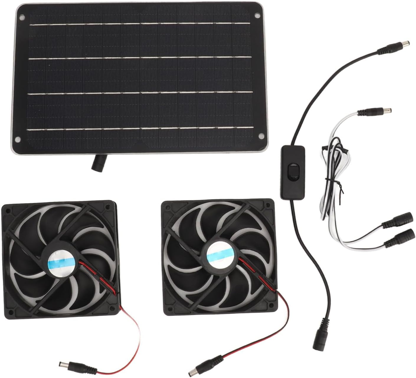Solar Panel Fan Kit, 20W Weatherproof Dual Fan Heat Dissipation