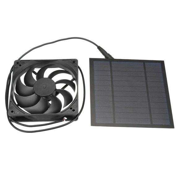 Solar Panel Fan Kit, Flame Retardant Plastic Solar Fan for Chicken Coops, Greenhouses, Sheds and Pet Houses, Reducing Indoor Temperature and Humidity