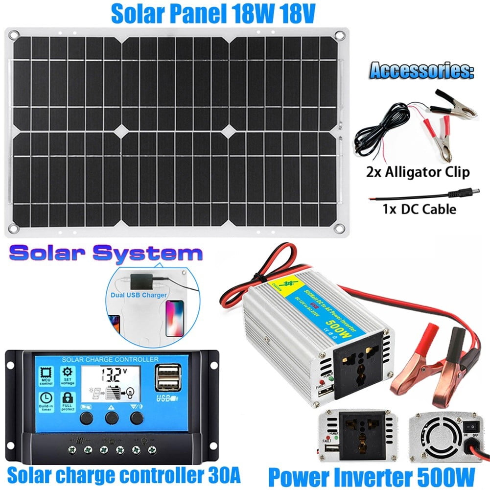 Solar Panel Inverter Kit DC12V To AC 220V Solar System Complete with Controller
