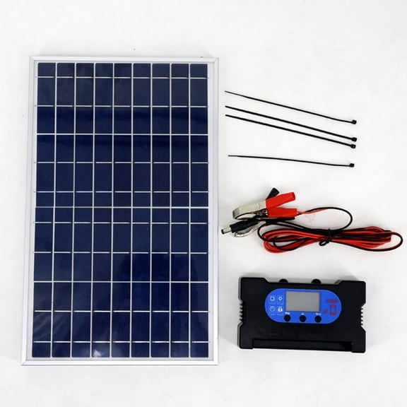 Solar Panel Kit For Pwm 10W 12V/18V Solar Panel Kit With Controller Crocodile Clip Ip65 Waterproof Solar Panel Replacement Kit