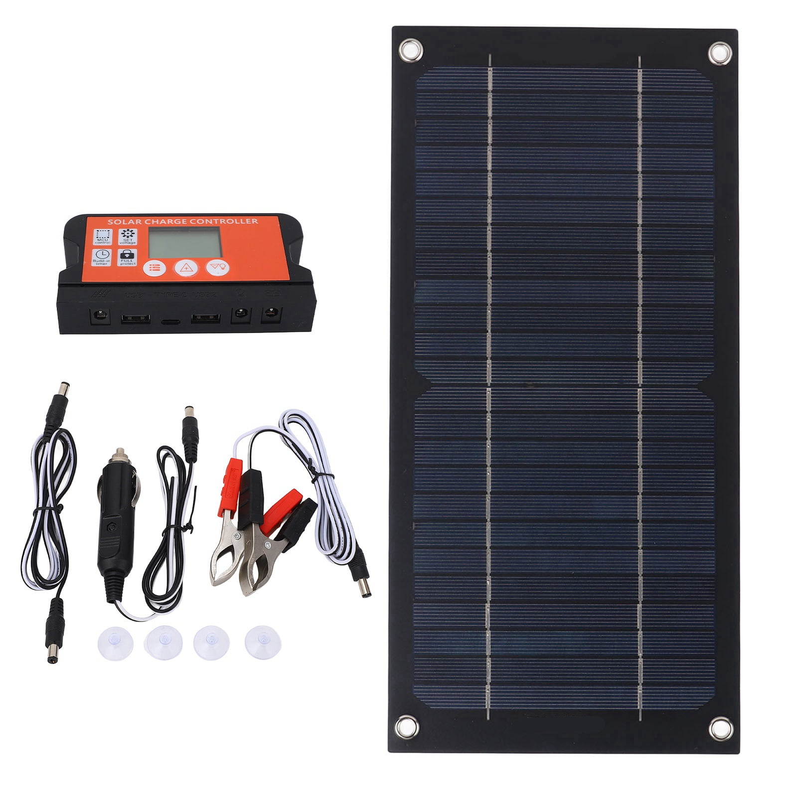 Solar Panel Kit, Portable Solar Charger Kit High Conversion Rate 100A High Output Efficiency 600W  For Outdoor Agriculture