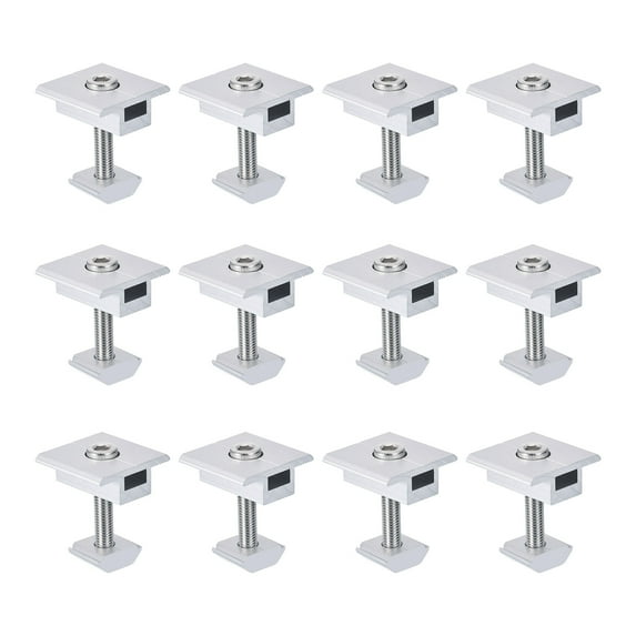 Solar Panel Middle Clamps 30mm Aluminium for Solar Rail Mounting System Install Hardware 12 Pcs