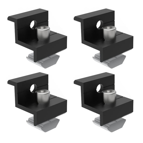 Solar Panel Module End Clamp Medium Clamps 30-35MM Photovoltaic Solar Panel Mounting Bracket Set Aluminum Alloy Pressure Block