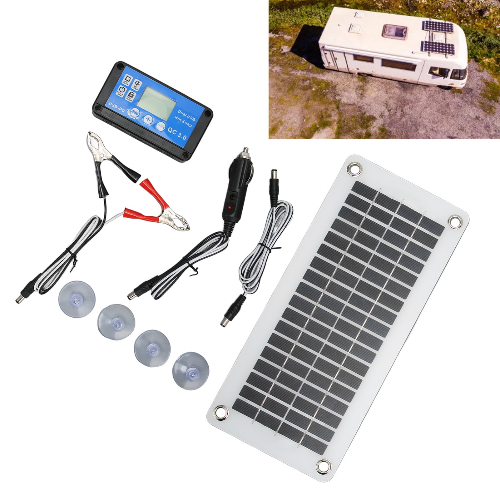 Solar Panel Module, Portable 12V Solar Panel Weatherproof 30w For