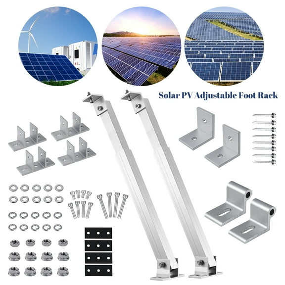 Solar Panel Mount Brackets,Kepeak Suitable for 1-2pcs 100 200 300 400 Watt Solar Panels Adjustable Mounting Brackets Kits for RV, Roof, Boat, and Off-Grid