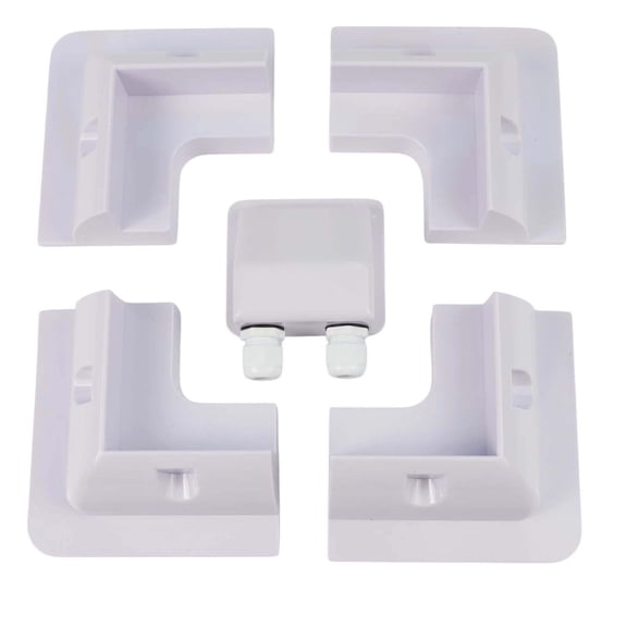 Solar Panel Mounting Bracket System for RVs & Boats 5 Piece Set, Easy No Drill Installation, UV Resistant (White)