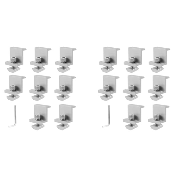 Solar Panel Mounting Brackets,16pcs Aluminum Solar Panel End Clamp 30-45mm Adjustable H, Solar Panel Mount