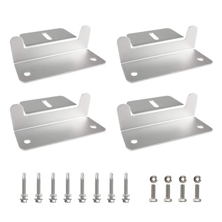 Solar Panel Mounting Brackets, Ampper Aluminum Roof Solar Panel Mounting Z Brackets with Bolts & Nuts for RV, Boat, Yacht, Trailer, Off Gird and More Installation (1 Set / 4 Units)