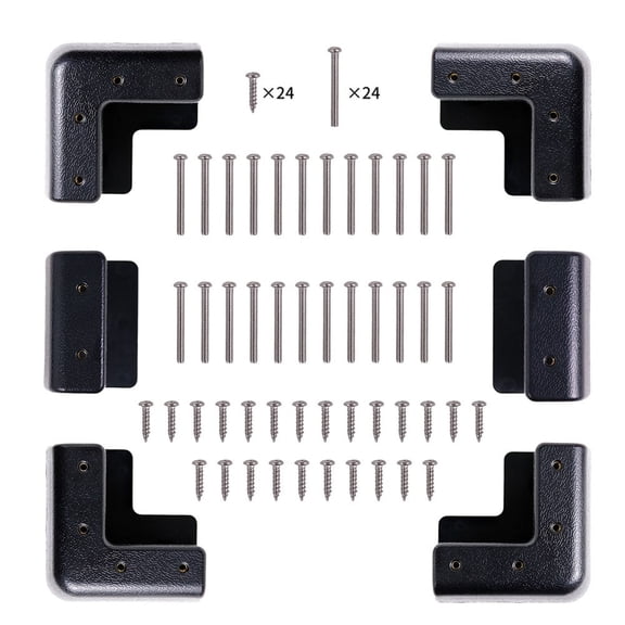 Solar Panel Mounting Brackets Kit,ABS Corner Brackets with Screws for RV Boats,No-Drill Installation,UV Resistant,Waterproof,6 Brackets 48 Screws Set