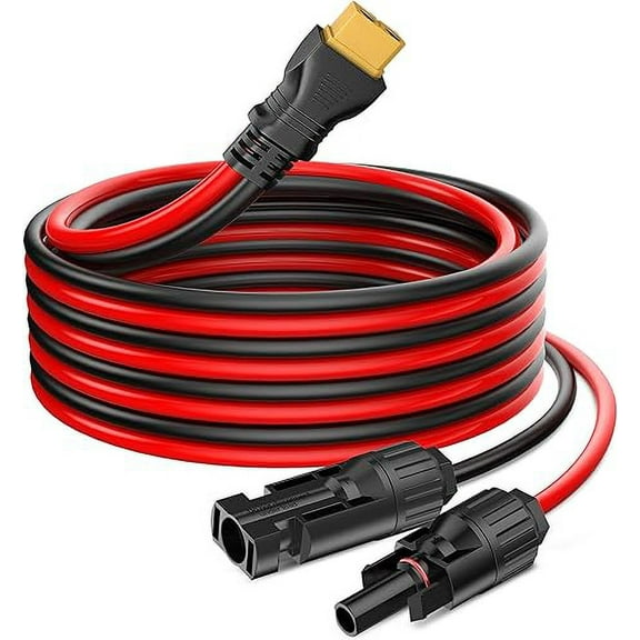 Solar Panel Plug to XT60 Charge Cable,PixelMan 10AWG(9.8ft)Solar Connector to XT60 Cable With Upgraded XT60 Adapter, Solar Extension Cable for Ecoflow River/Deta,for Portable Power Station,Generator