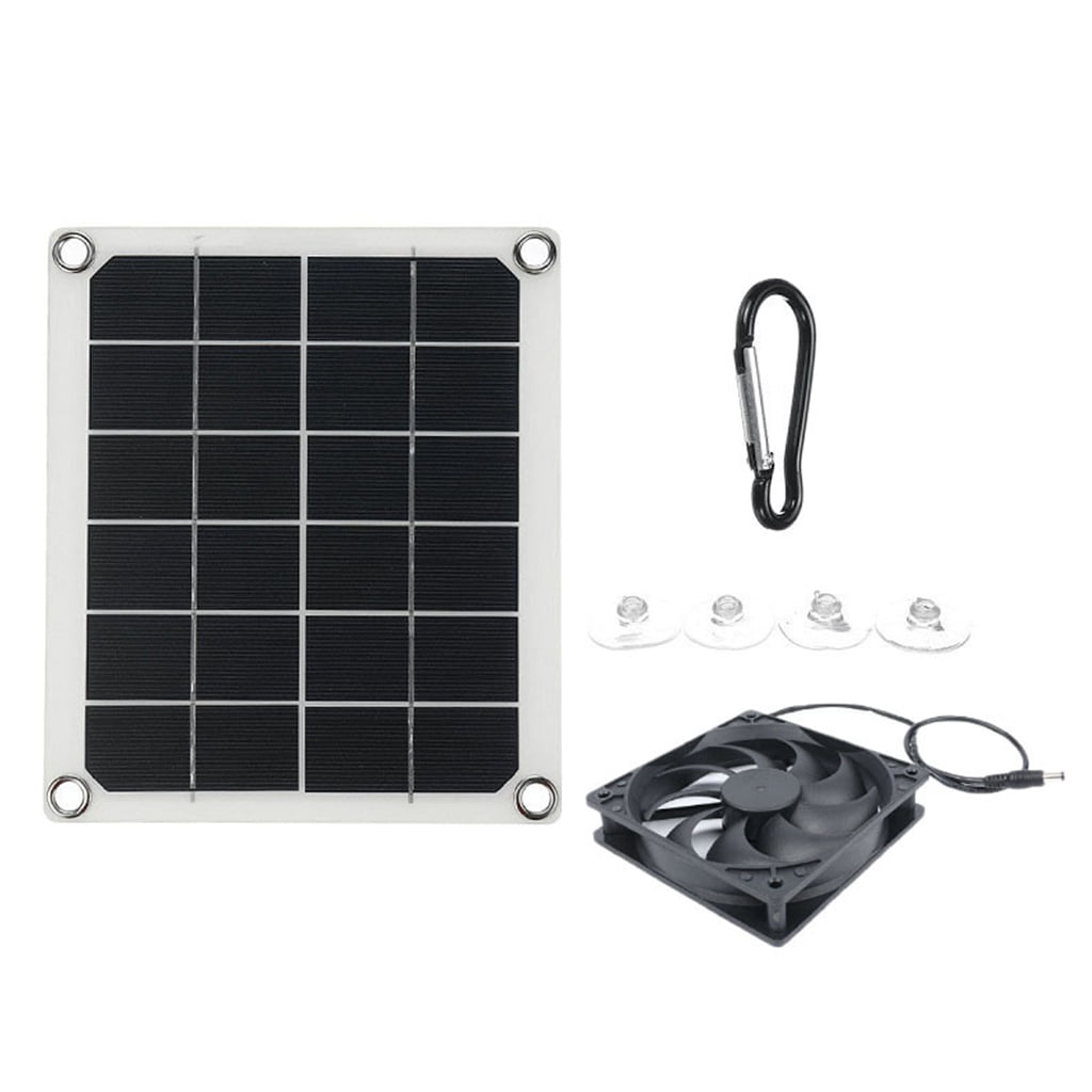 Solar Panel Powered Exhaust Fan Ventilator Outdoor Easy to Carry for Greenhouse