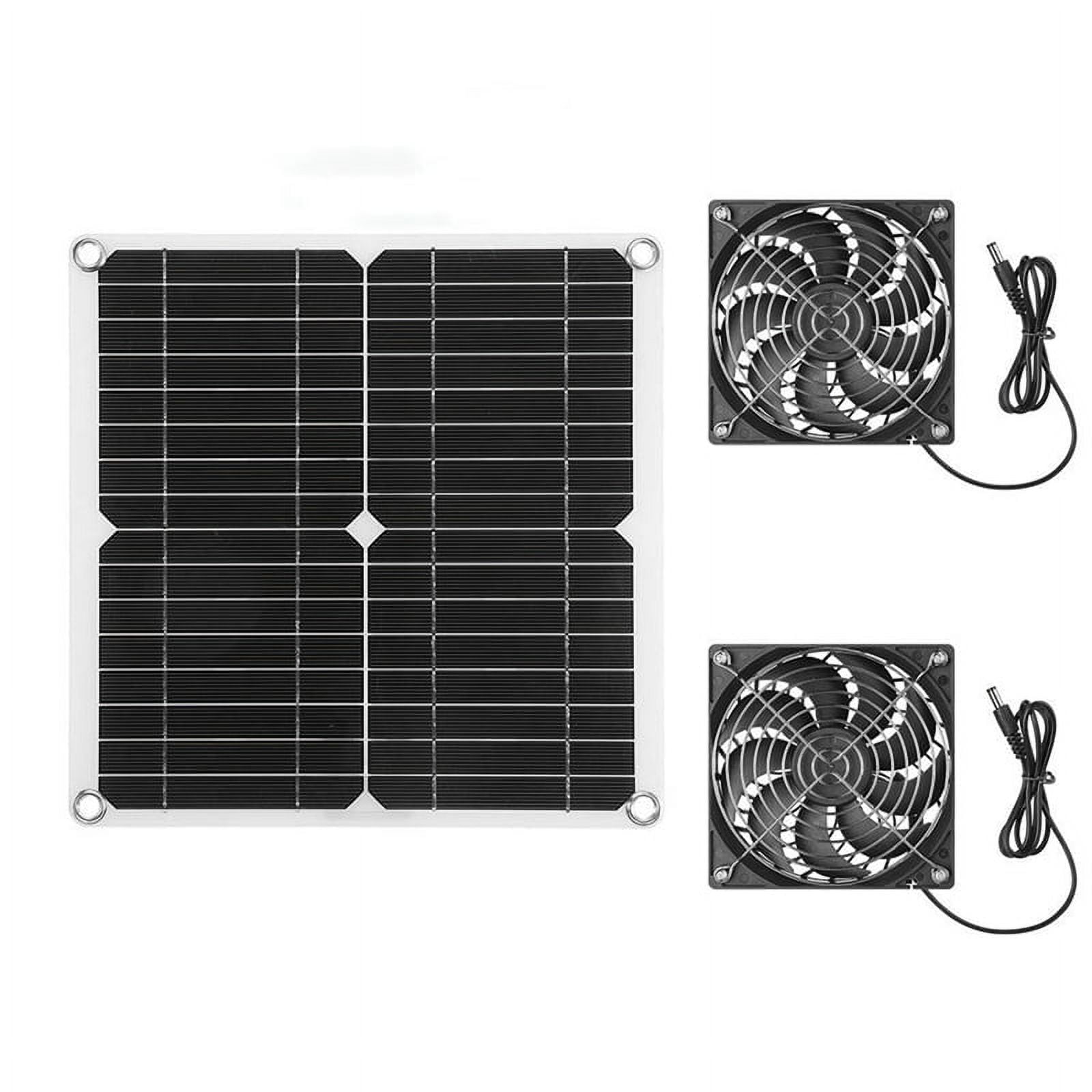 Solar Panel Powered Fan 11 Inch Ventilator Solar Exhaust Fan for Pet Poultry House Greenhouse RV