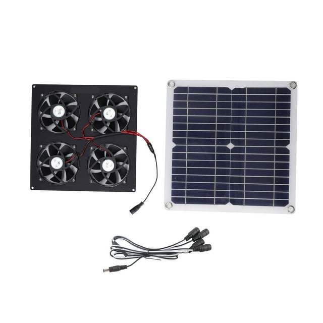 Solar Panel Powered Fan 4 Fans 100W 20V Green Energy Portable Mini