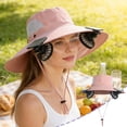 thumbnail image 1 of Solar Panel Powered Fan Built in Wide Brim Outdoor Fishing Hat USB Charging Men & Women Ultralight Sun Bucket Mission Cooling Cap, 1 of 6