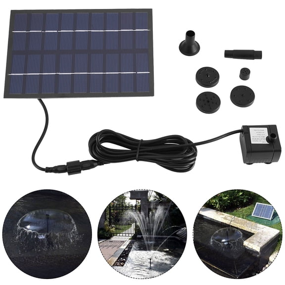 Solar Panel Powered Water Fountain Pump Fish Tank Pond Pool Home Garden Watering Kit