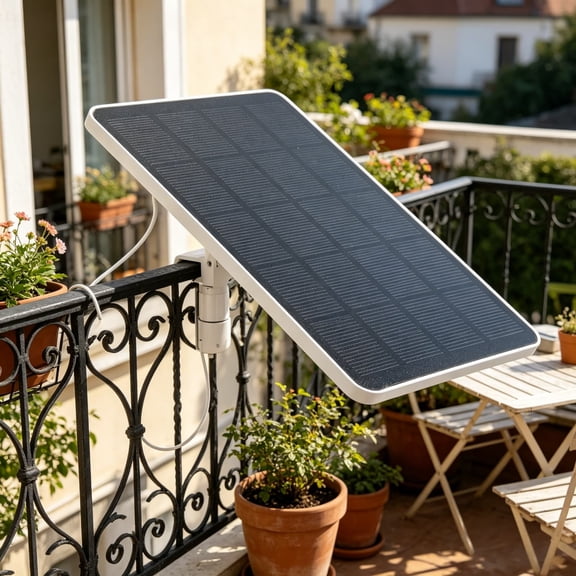 Solar Panel for Security Camera, 3W Solar Charger with Barrel Plug & USB C Port for Outdoor Rechargeable Battery Camera, IP65 Waterproof, 360°Adjustable Bracket