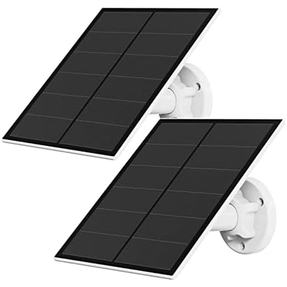 Solar Panel for Security Camera, 5W USB Solar Panel for Micro USB and USB-C Port Outdoor Rechargeable Battery Camera, Solar Panels with 9.8ft Cable, Adjustable Wall Mount, IP65 Waterproof, 2 Pack