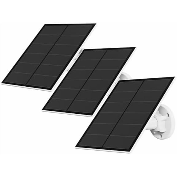 Solar Panel for Security Camera, 5W USB Solar Panel for Outdoor Rechargeable Battery Camera, Solar Panels with 9.8ft Cable, Adjustable Wall Mount, IP65 Waterproof, 3 Pack