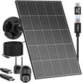 thumbnail image 1 of Solar Panel for Security Camera, 8W High Conversion Rate Solar Panels for Cameras Compatible with Rechargeable Battery Security Camera, 9.8FT Cable, IP65 Waterproof, 360° Adjustable Wall Mount, 1 of 8