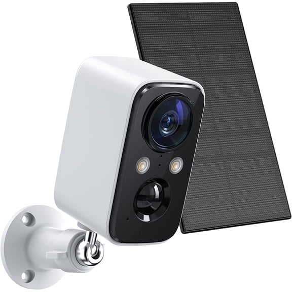 Solar Panel Security Cameras Wireless Outdoor - Battery Powered for Home WiFi Camera Surveillance Indoor System Floodlight Night Vison Alarm Motion Sensor Light Door Cam